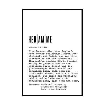 Poster Hebamme - personalisierbares Poster Hebamme
