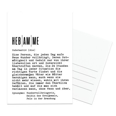 Definition Hebamme - Postkarte