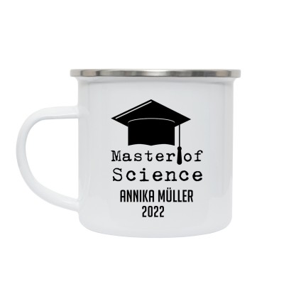 Master of Science - Emaille Tasse