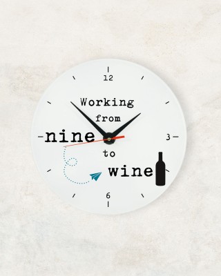 Wanduhr fürs Büro - Working from nine to wine