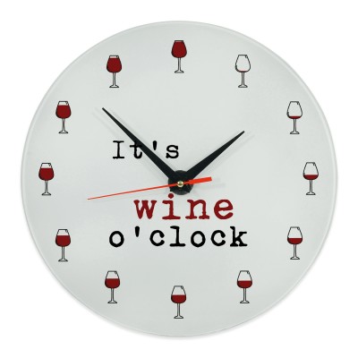 Wanduhr VINO 29 cm Uhr Zimmeruhr mit Wein-Motiv