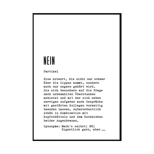 Definition Nein - Poster