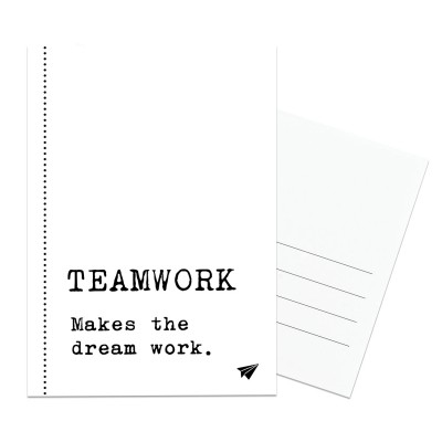 Teamwork makes the dream work - Postkarte von Lieblingskollegen