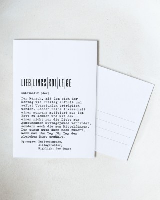 Definition Lieblingskollege - Postkarte