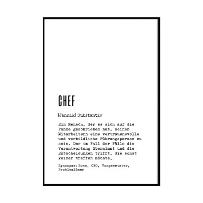 Definition Chef - personalisierbares Poster