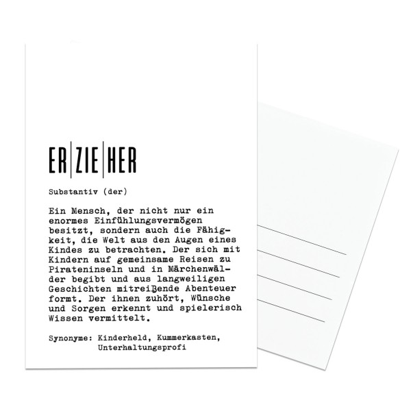 Definition Erzieher - Postkarte