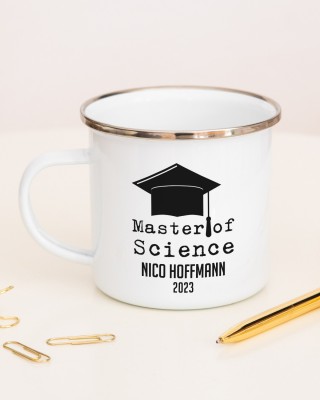 Master of Science - Emaille Tasse